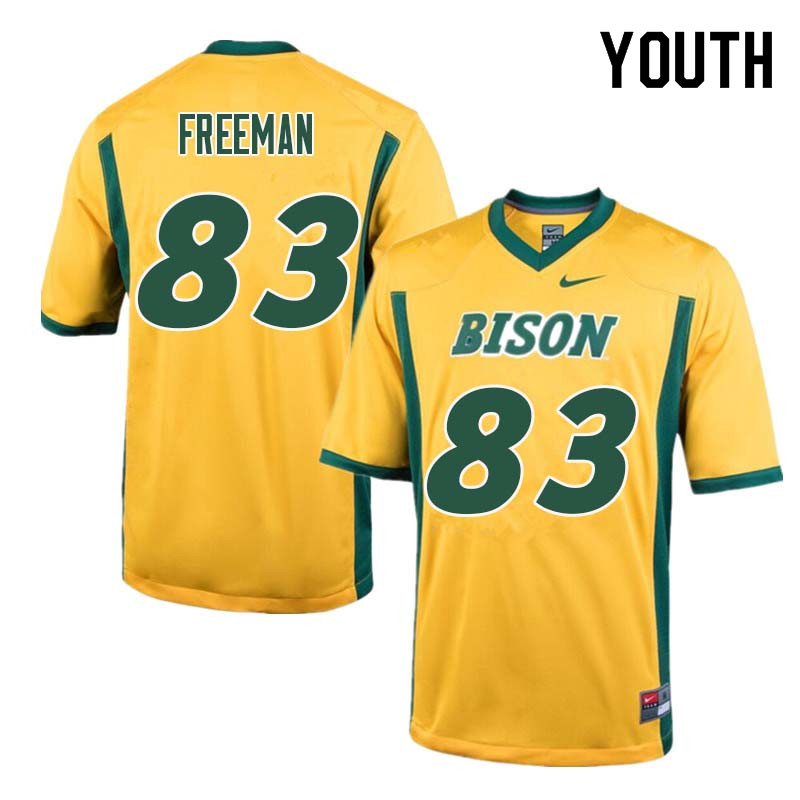Youth #83 Dallas Freeman North Dakota State Bison College Football Jerseys Sale-Yellow
